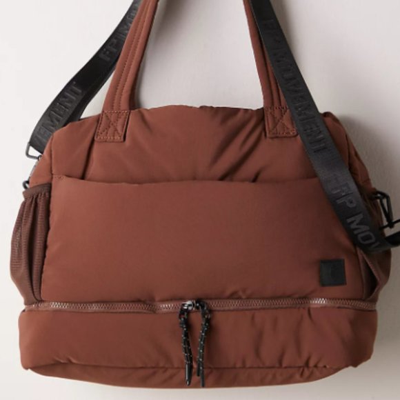 FP Movement by Free People Handbags - FP Movement by Free People Brown Puffer Travel Tote